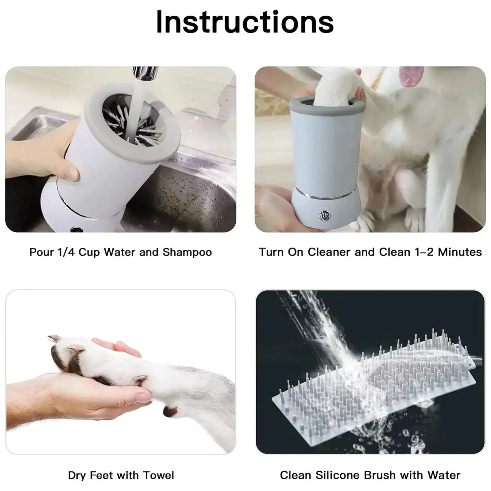 Pet Foot Washing Electric Foot Washing Machine for Home Dogs and Cats Paw Cleaner Non Wiping Automatic Foot Washing Machine